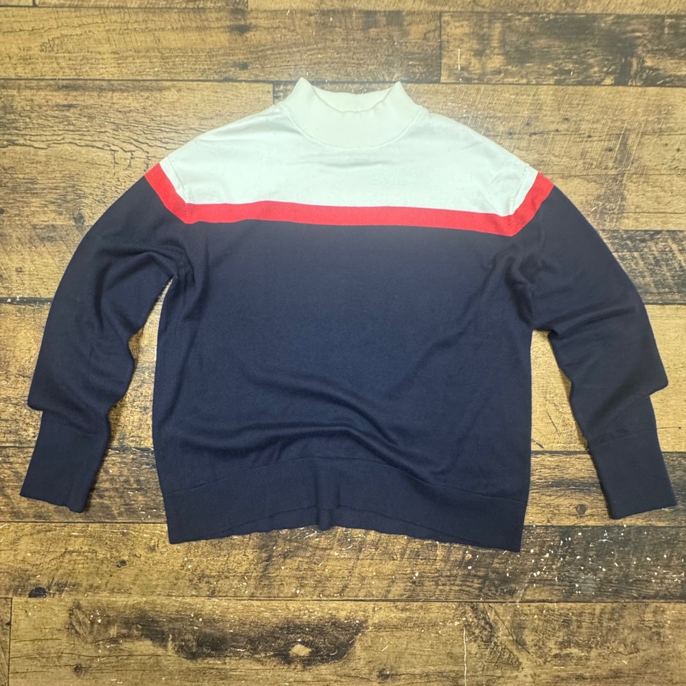 Velvet By Graham‎ Spencer Men Colorblock Mock Neck Sweater Size S Cashmere